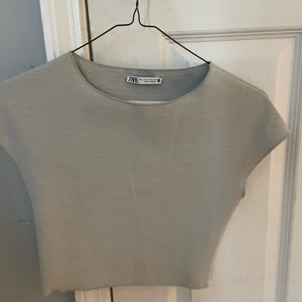 Zara grey fitted top